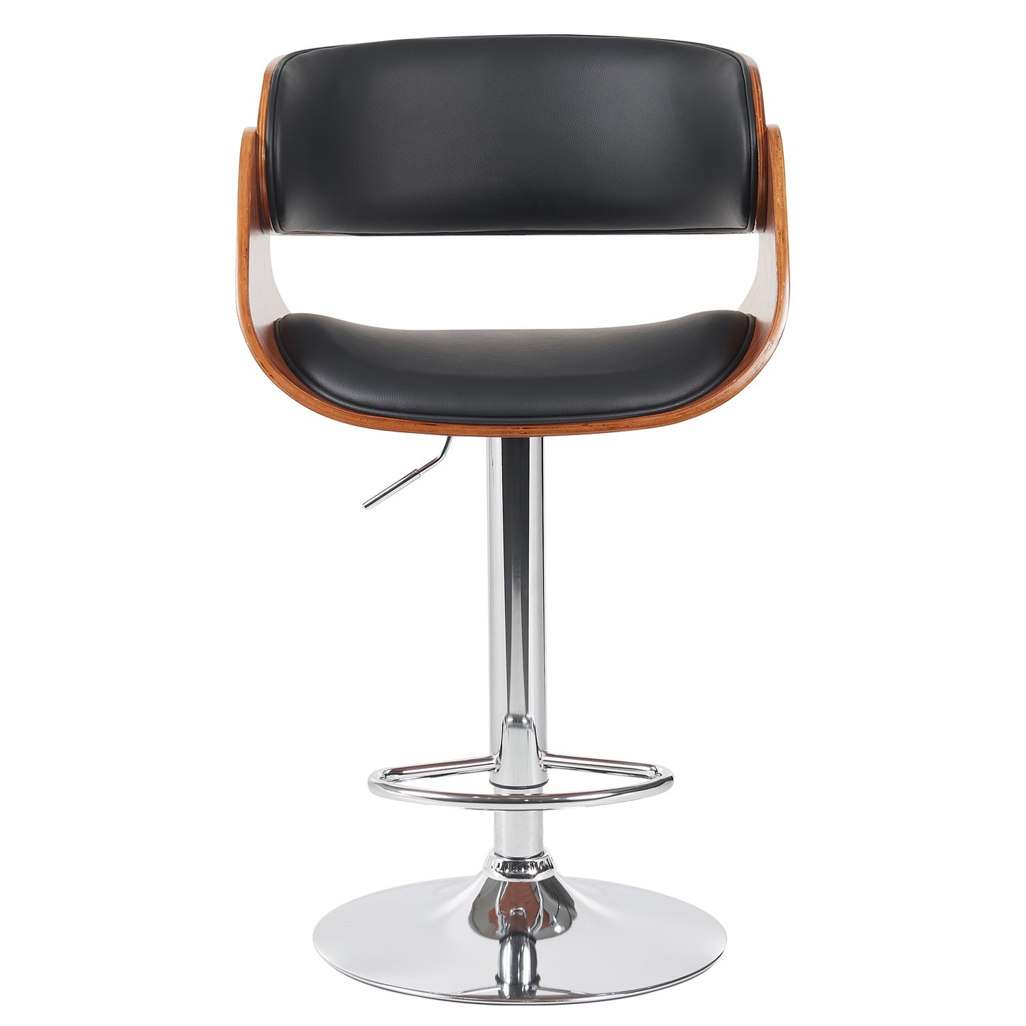 Σκαμπό Bar ArteLibre VORIAN Μαύρο/Καφέ Ξύλο/PU/Αλουμίνιο 52x55x87-108cm - Hippiehome.gr