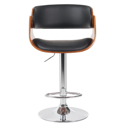 Σκαμπό Bar ArteLibre VORIAN Μαύρο/Καφέ Ξύλο/PU/Αλουμίνιο 52x55x87-108cm - Hippiehome.gr