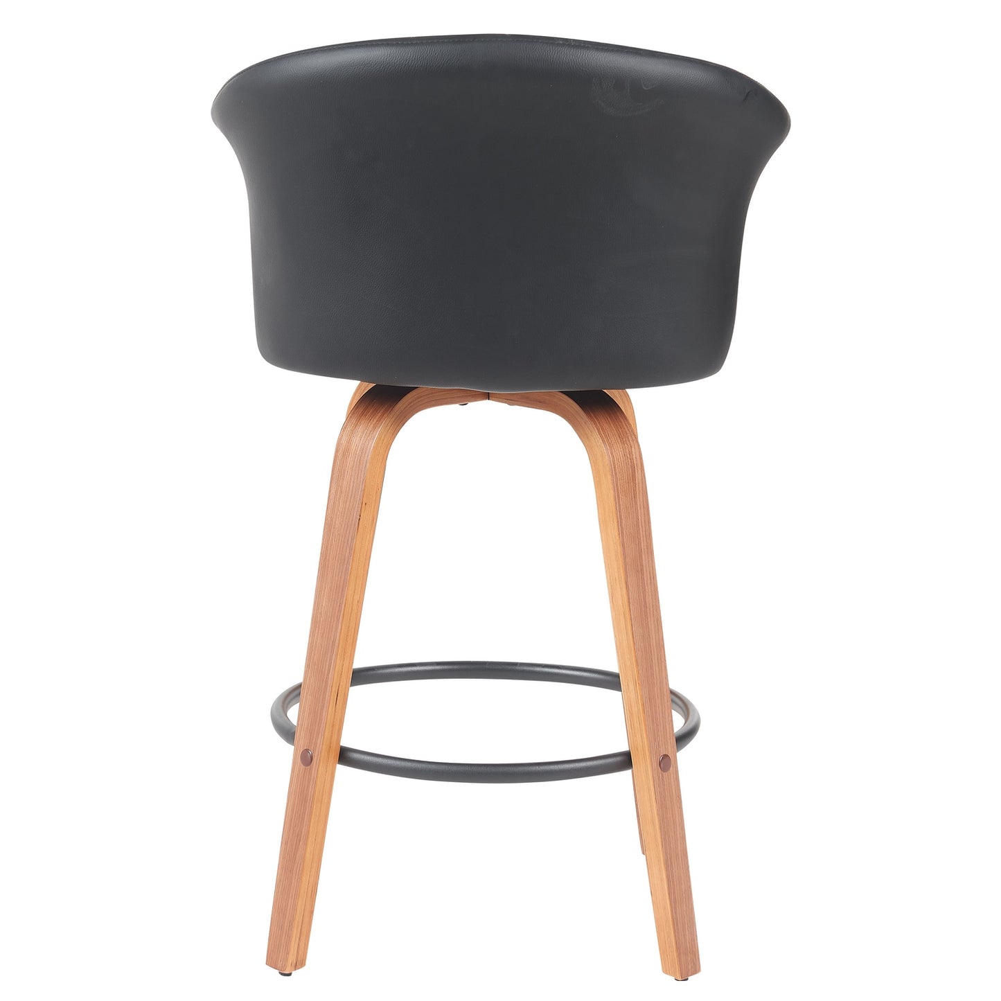 Σκαμπό Bar ArteLibre CASSIAN Μαύρο/Καφέ Ξύλο/PU 50x50x103cm - Hippiehome.gr