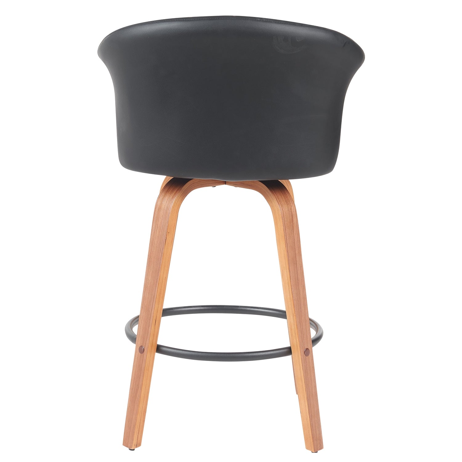 Σκαμπό Bar ArteLibre CASSIAN Μαύρο/Καφέ Ξύλο/PU 50x50x103cm - Hippiehome.gr