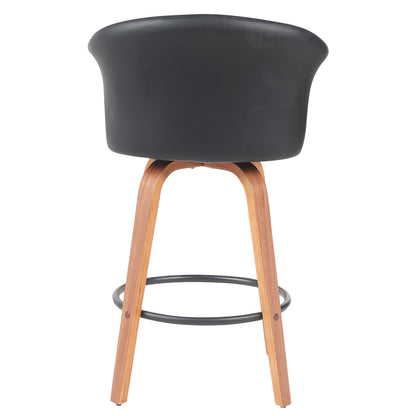 Σκαμπό Bar ArteLibre CASSIAN Μαύρο/Καφέ Ξύλο/PU 50x50x103cm - Hippiehome.gr