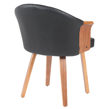 Καρέκλα Τραπεζαρίας ArteLibre CASSIAN Μαύρο/Καφέ Ξύλο/PU 55x58x78cm - Hippiehome.gr