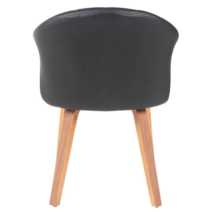 Καρέκλα Τραπεζαρίας ArteLibre CASSIAN Μαύρο/Καφέ Ξύλο/PU 55x58x78cm - Hippiehome.gr