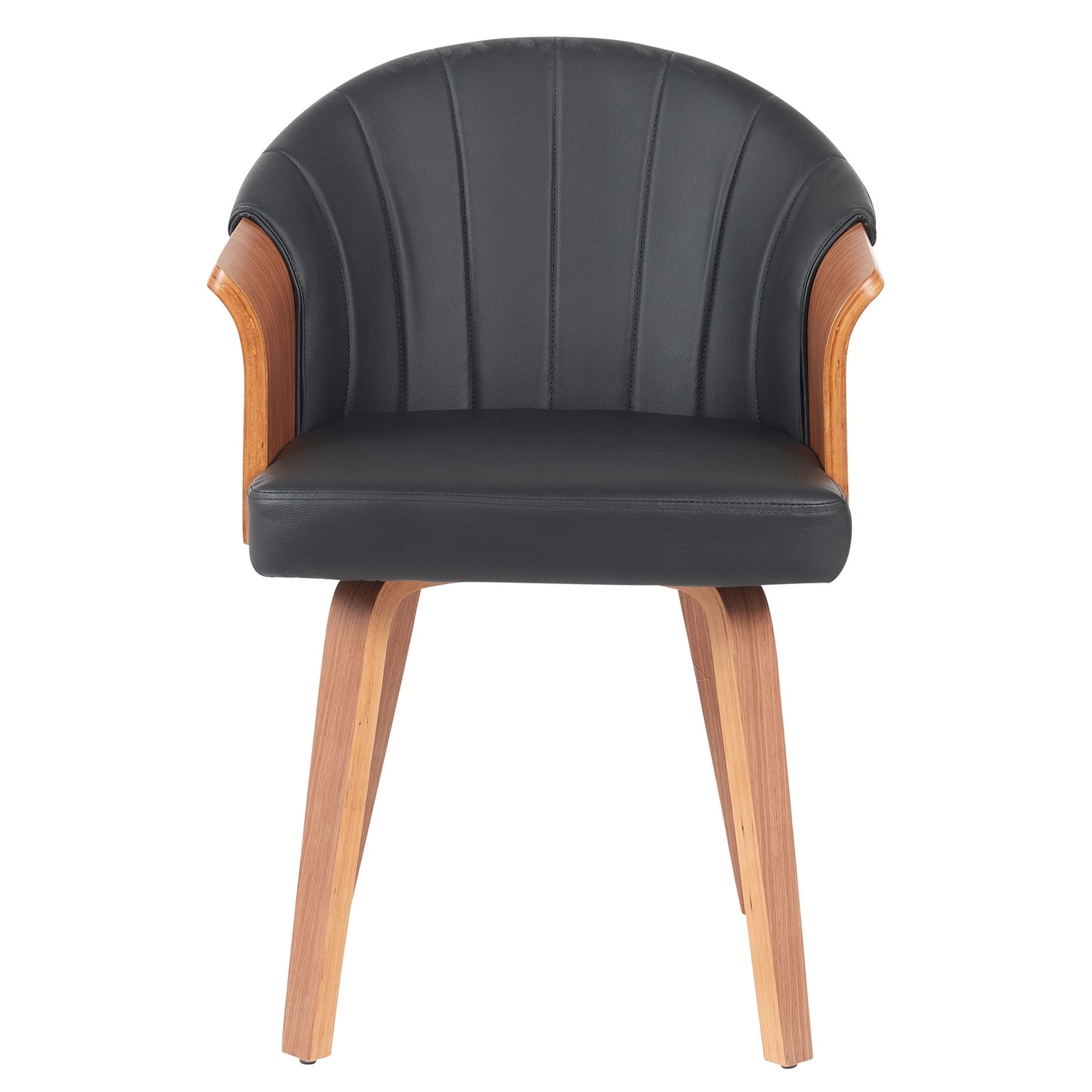 Καρέκλα Τραπεζαρίας ArteLibre CASSIAN Μαύρο/Καφέ Ξύλο/PU 55x58x78cm - Hippiehome.gr