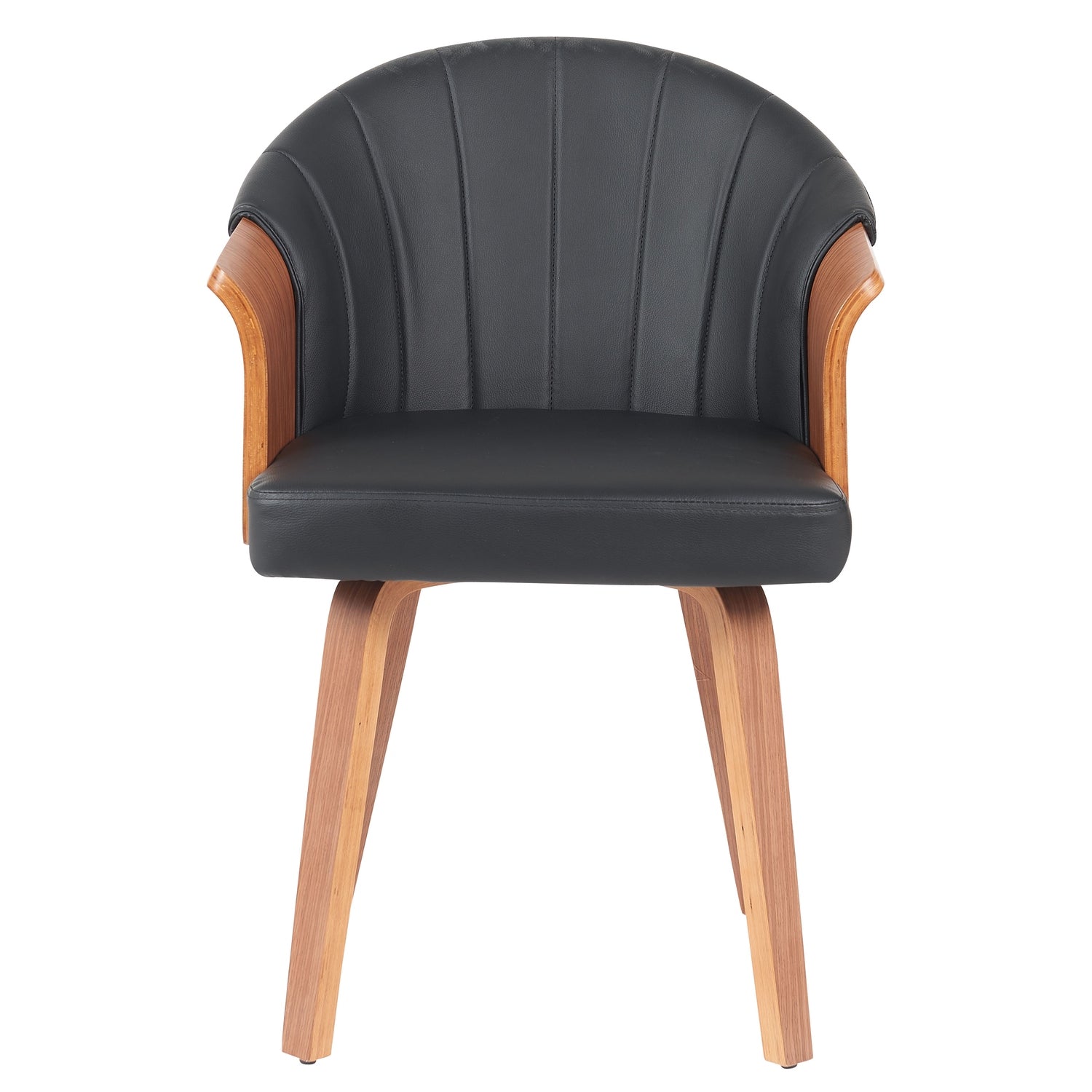 Καρέκλα Τραπεζαρίας ArteLibre CASSIAN Μαύρο/Καφέ Ξύλο/PU 55x58x78cm - Hippiehome.gr