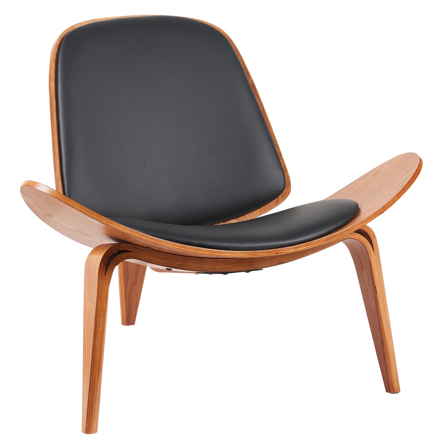 Πολυθρόνα ArteLibre THALOR Μαύρο/Καφέ Ξύλο/PU 90x76.5x74.5cm - Hippiehome.gr