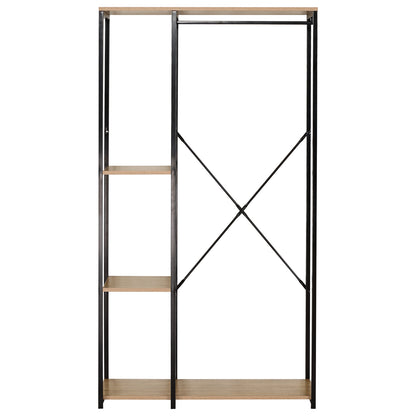 Κρεμάστρα Δαπέδου ArteLibre BINARY Δρυς/Μαύρο Μοριοσανίδα/Μέταλλο 90x40x167cm - Hippiehome.gr