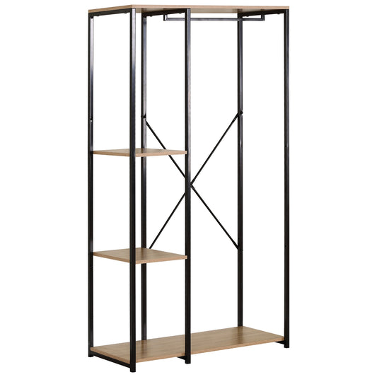 Κρεμάστρα Δαπέδου ArteLibre BINARY Δρυς/Μαύρο Μοριοσανίδα/Μέταλλο 90x40x167cm - Hippiehome.gr