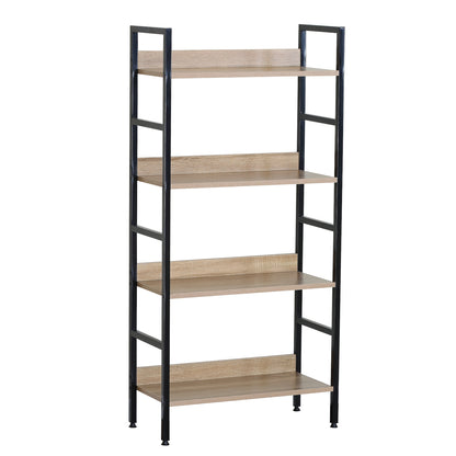 Ραφιέρα ArteLibre TYNDALL Με 4 Ράφια 60X27.6X126cm Δρυς/Μαύρο Μοριοσανίδα/Μέταλλο - Hippiehome.gr