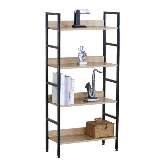 Ραφιέρα ArteLibre TYNDALL Με 4 Ράφια 60X27.6X126cm Δρυς/Μαύρο Μοριοσανίδα/Μέταλλο - Hippiehome.gr