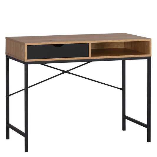 Γραφείο ArteLibre FENWICK Δρυς/Μαύρο Μοριοσανίδα/Μέταλλο 98x48x76.3cm - Hippiehome.gr