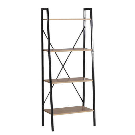 Ραφιέρα ArteLibre NORWYN Δρυς/Μαύρο Μοριοσανίδα/Μέταλλο 60x32.5x148cm - Hippiehome.gr