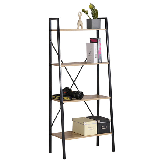 Ραφιέρα ArteLibre NORWYN Δρυς/Μαύρο Μοριοσανίδα/Μέταλλο 60x32.5x148cm - Hippiehome.gr