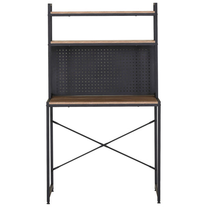 Γραφείο ArteLibre OSWELL Με Ράφια Μαύρο/Δρυς Μέταλλο/Μοριοσανίδα 84x50x148.5cm - Hippiehome.gr