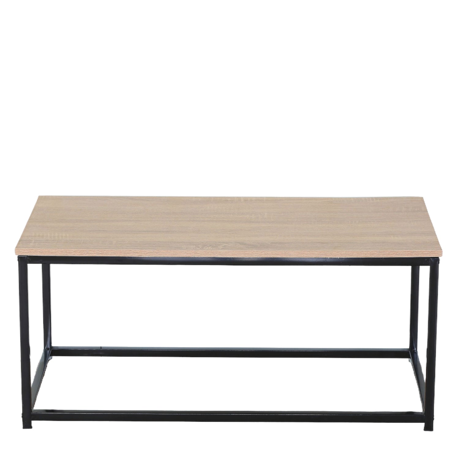 Τραπεζάκι Σαλονιού ArteLibre QUENLEY Δρυς/Μαύρο Μοριοσανίδα/Μέταλλο 90x48x40cm - Hippiehome.gr