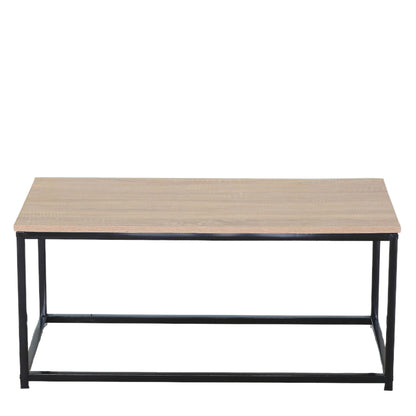 Τραπεζάκι Σαλονιού ArteLibre QUENLEY Δρυς/Μαύρο Μοριοσανίδα/Μέταλλο 90x48x40cm - Hippiehome.gr