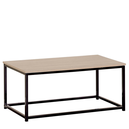 Τραπεζάκι Σαλονιού ArteLibre QUENLEY Δρυς/Μαύρο Μοριοσανίδα/Μέταλλο 90x48x40cm - Hippiehome.gr