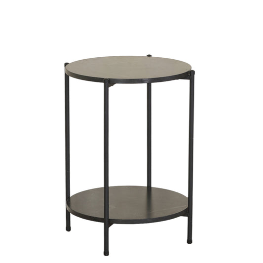 Βοηθητικό Τραπεζάκι ArteLibre ULVERTON Μαύρο Μάρμαρο Μοριοσανίδα/Μέταλλο 43.3x43.3x56.5cm - Hippiehome.gr