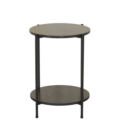 Βοηθητικό Τραπεζάκι ArteLibre ULVERTON Μαύρο Μάρμαρο Μοριοσανίδα/Μέταλλο 43.3x43.3x56.5cm - Hippiehome.gr