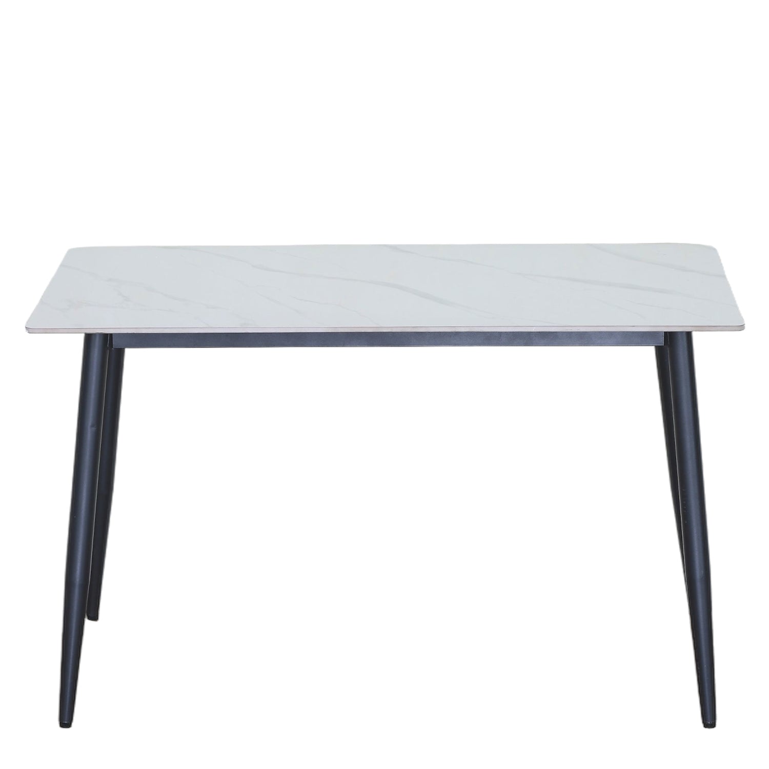 Τραπέζι Τραπεζαρίας ArteLibre VENSHIRE Λευκό Μάρμαρο/Μαύρο Κεραμικό/Μέταλλο 121x72x73cm - Hippiehome.gr
