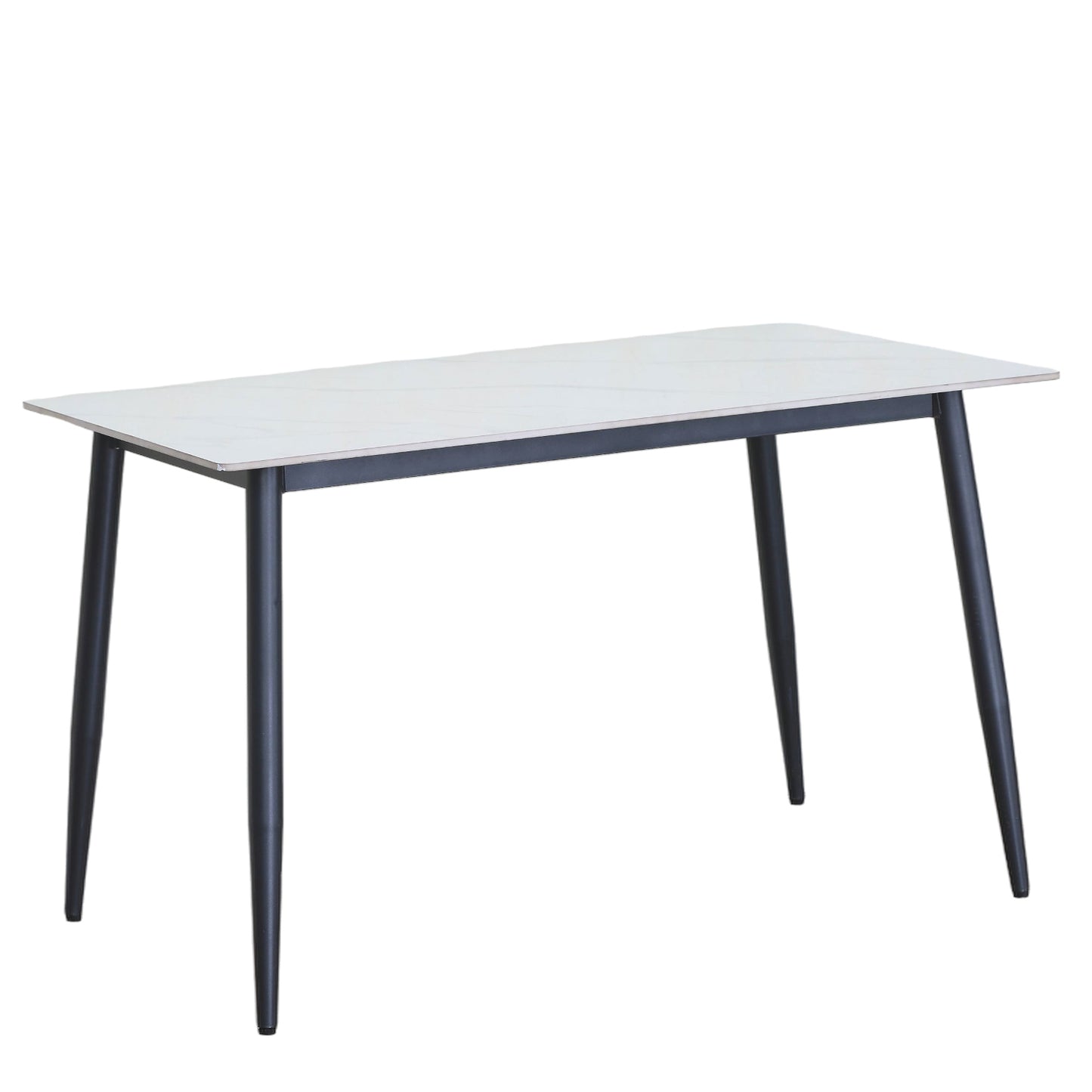 Τραπέζι Τραπεζαρίας ArteLibre VENSHIRE Λευκό Μάρμαρο/Μαύρο Κεραμικό/Μέταλλο 121x72x73cm - Hippiehome.gr