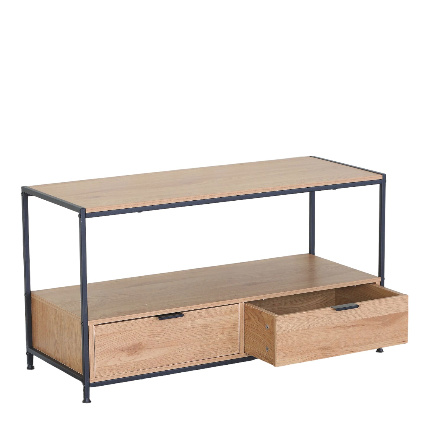 Τραπεζάκι Σαλονιού ArteLibre WEXLEY Δρυς/Μαύρο Μοριοσανίδα/Μέταλλο 100x40x50cm - Hippiehome.gr