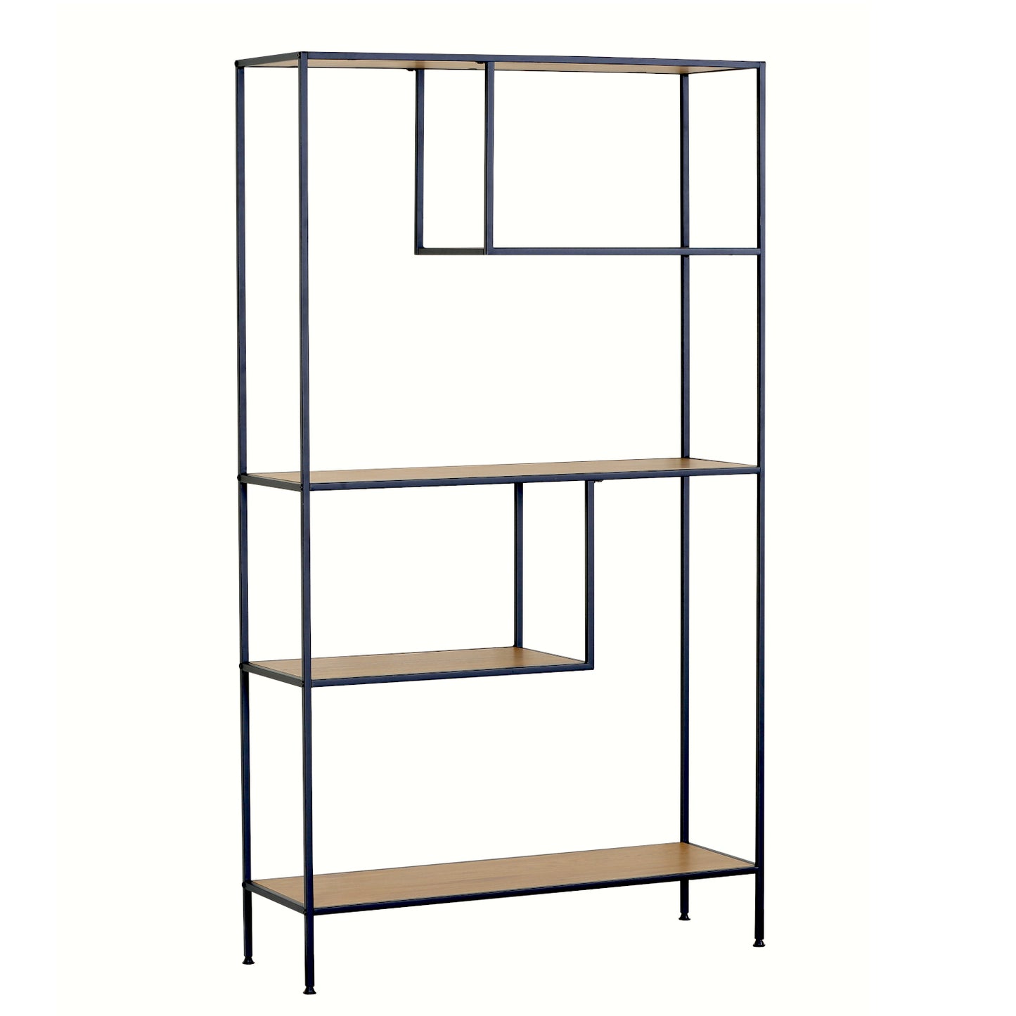 Βιβλιοθήκη ArteLibre YARWOOD Δρυς/Μαύρο Μοριοσανίδα/Μέταλλο 100x33x178cm - Hippiehome.gr