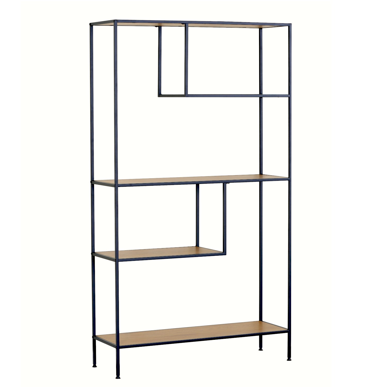 Βιβλιοθήκη ArteLibre YARWOOD Δρυς/Μαύρο Μοριοσανίδα/Μέταλλο 100x33x178cm - Hippiehome.gr