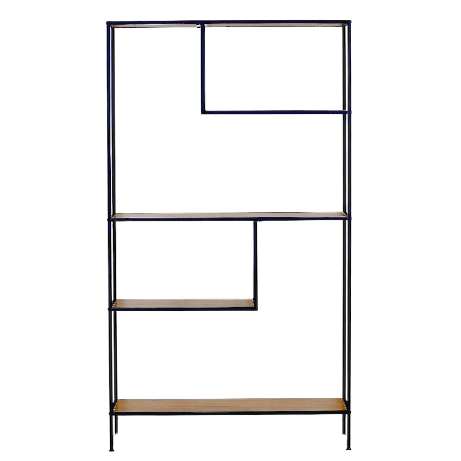 Βιβλιοθήκη ArteLibre YARWOOD Δρυς/Μαύρο Μοριοσανίδα/Μέταλλο 100x33x178cm - Hippiehome.gr