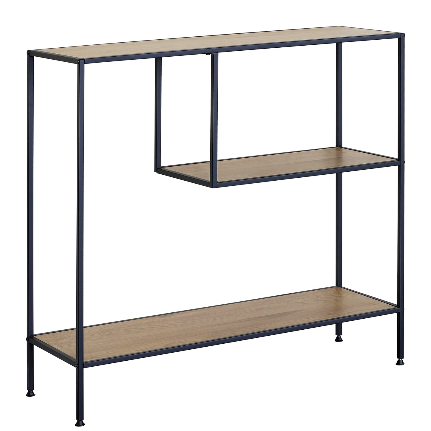 Βιβλιοθήκη ArteLibre YARWOOD Δρυς/Μαύρο Μοριοσανίδα/Μέταλλο 100x33x96cm - Hippiehome.gr