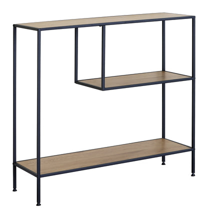 Βιβλιοθήκη ArteLibre YARWOOD Δρυς/Μαύρο Μοριοσανίδα/Μέταλλο 100x33x96cm - Hippiehome.gr