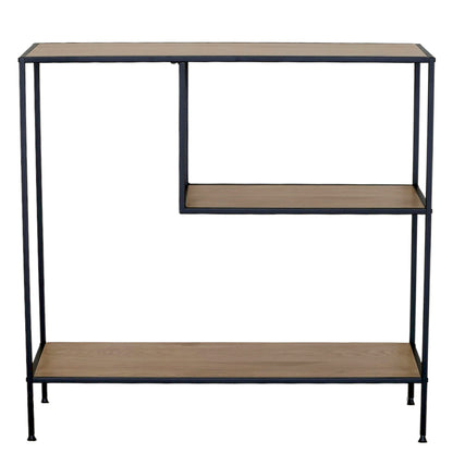 Βιβλιοθήκη ArteLibre YARWOOD Δρυς/Μαύρο Μοριοσανίδα/Μέταλλο 100x33x96cm - Hippiehome.gr