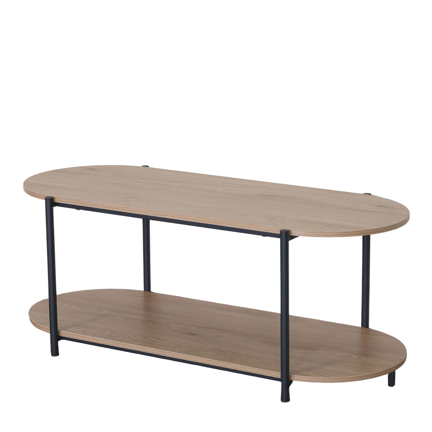 Τραπεζάκι Σαλονιού ArteLibre ARDENMOOR Δρυς/Μαύρο Μοριοσανίδα/Μέταλλο 115x50x45cm - Hippiehome.gr