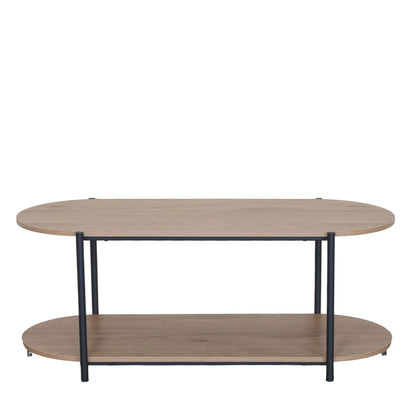 Τραπεζάκι Σαλονιού ArteLibre ARDENMOOR Δρυς/Μαύρο Μοριοσανίδα/Μέταλλο 115x50x45cm - Hippiehome.gr