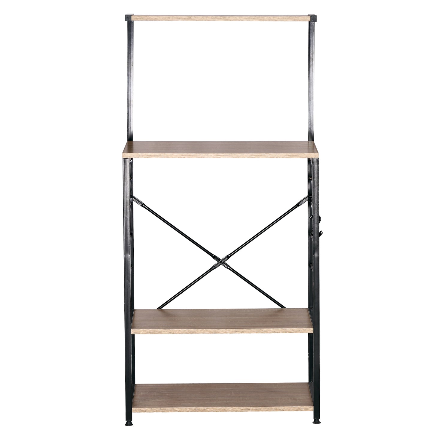 Ραφιέρα Κουζίνας ArteLibre GRANTHAM Δρυς/Μαύρο Μοριοσανίδα/Μέταλλο 60x40x123cm - Hippiehome.gr