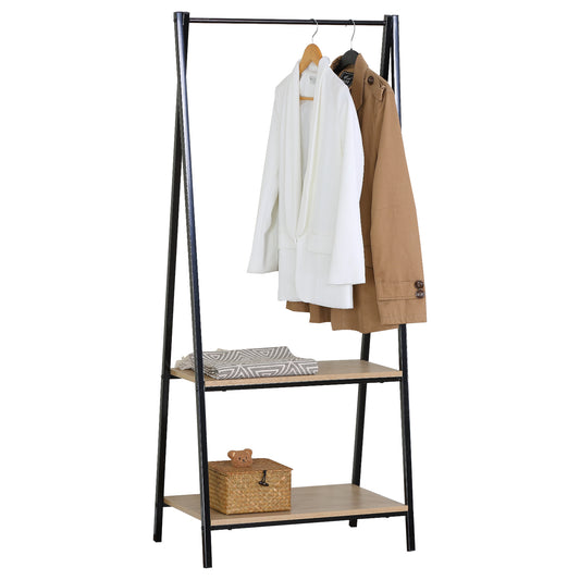 Έπιπλο Εισόδου ArteLibre MILFORD Δρυς/Μαύρο Μοριοσανίδα/Μέταλλο 64x40x150cm - Hippiehome.gr