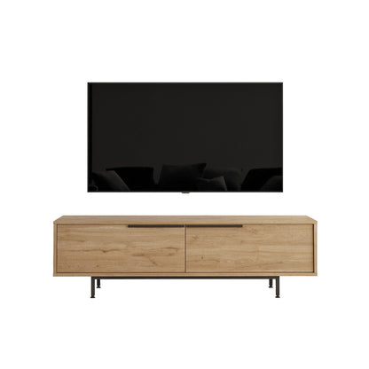 TV Stand Natural Chipboard/Metal 160x35.5x45.1cm