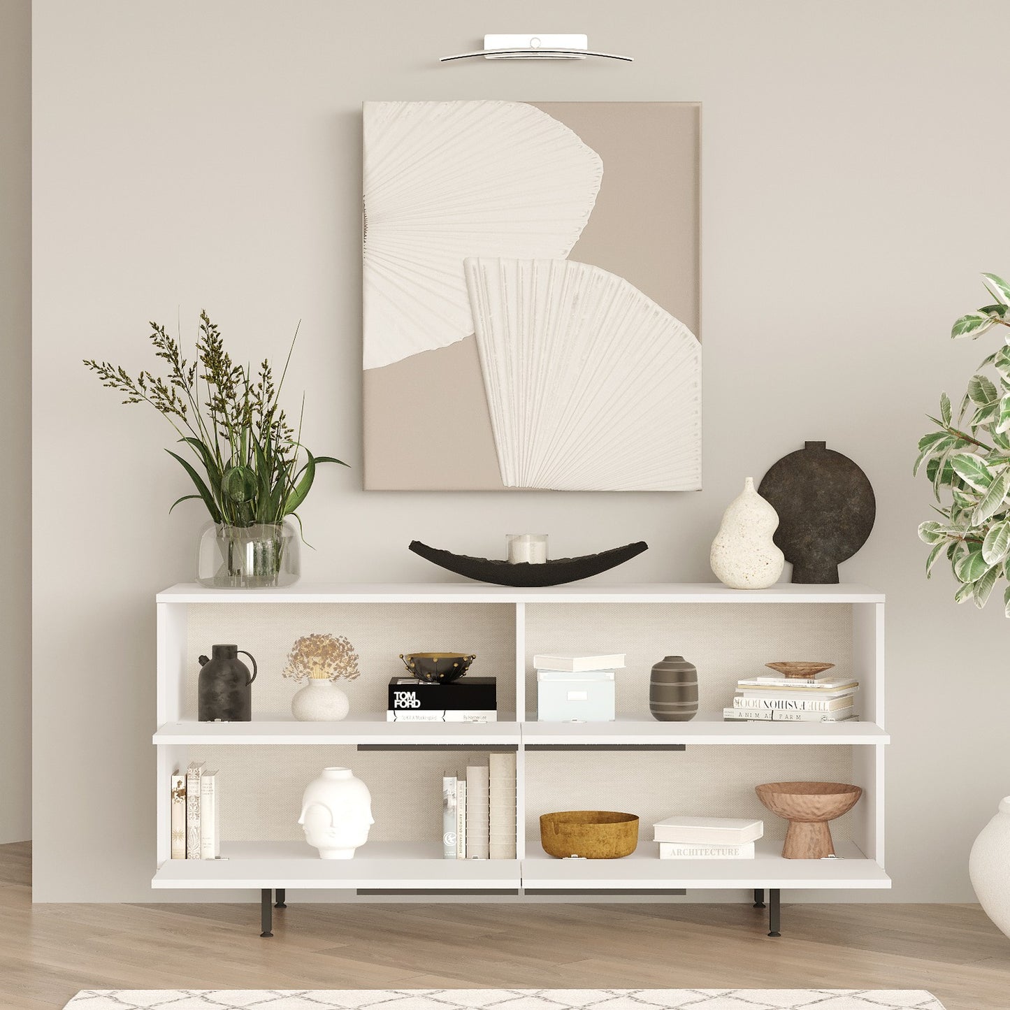 Sideboard ArteLibre CARTMEL White Chipboard/Metal 44.5x160x74.3cm