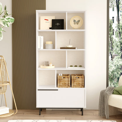 Bookcase ArteLibre MELLS White Chipboard/Metal 29.5x83.9x175.6cm