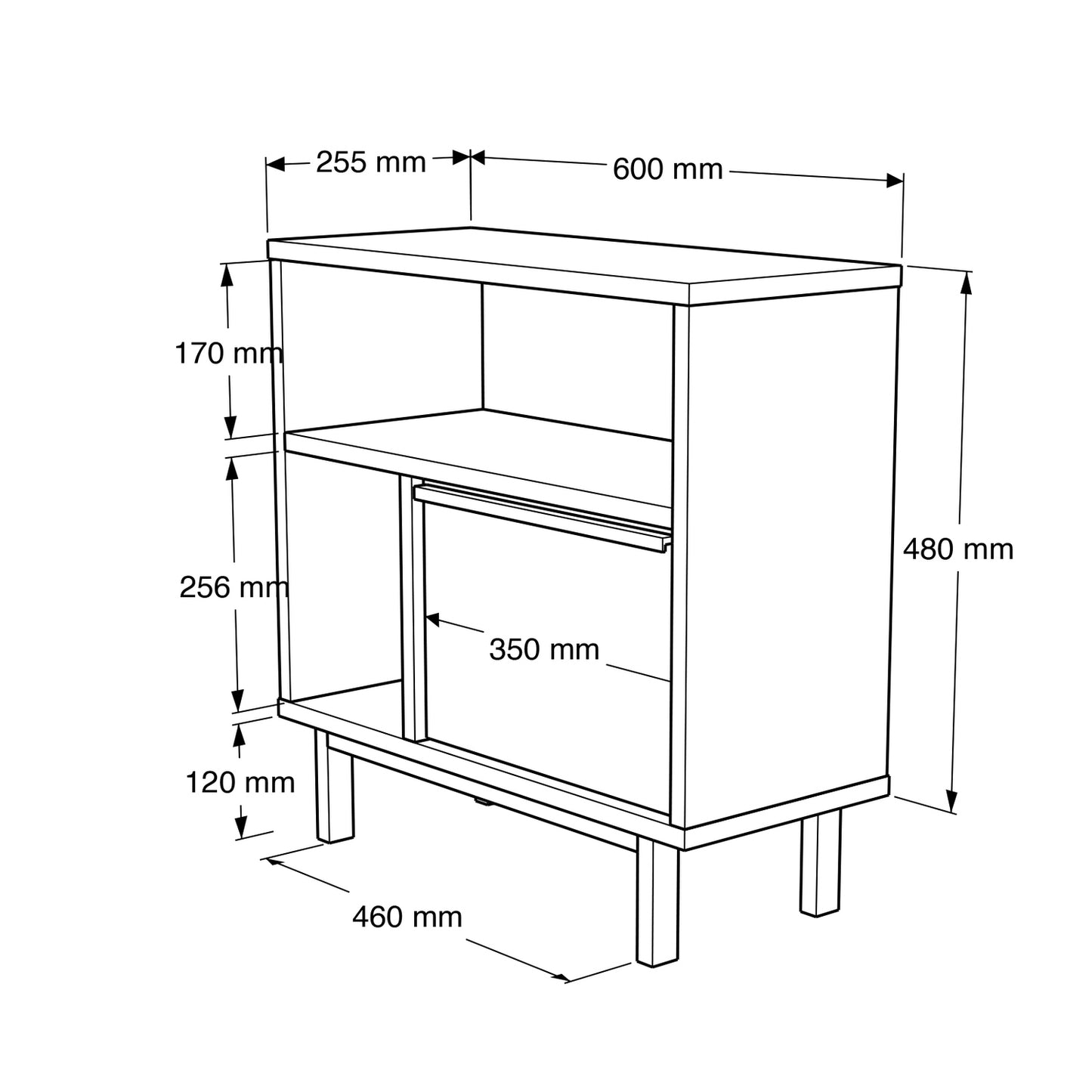 Side Table ArteLibre SHALDON Natural Chipboard/Metal 60x25.5x60cm