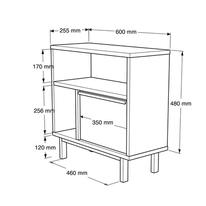 Side Table ArteLibre SHALDON Natural Chipboard/Metal 60x25.5x60cm