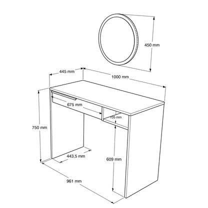 Toilet ArteLibre DEVON Natural Chipboard/Metal/Glass 100x44.5x75cm