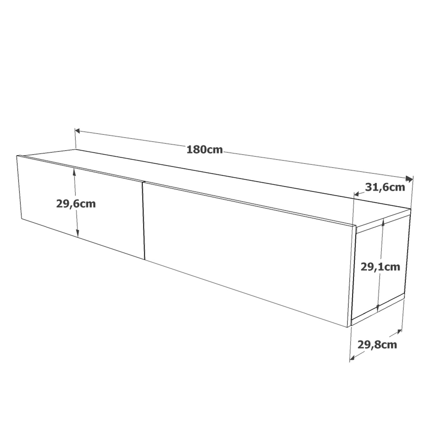 Έπιπλο Τηλεόρασης ArteLibre KENT Πεύκο Μοριοσανίδα 180x31.6x29.6cm