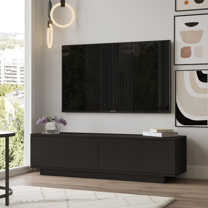 ArteLibre TV Cabinet BRENT Black Chipboard 140x35.5x38.2cm