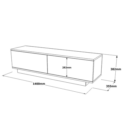 ArteLibre TV Cabinet BRENT Black Chipboard 140x35.5x38.2cm