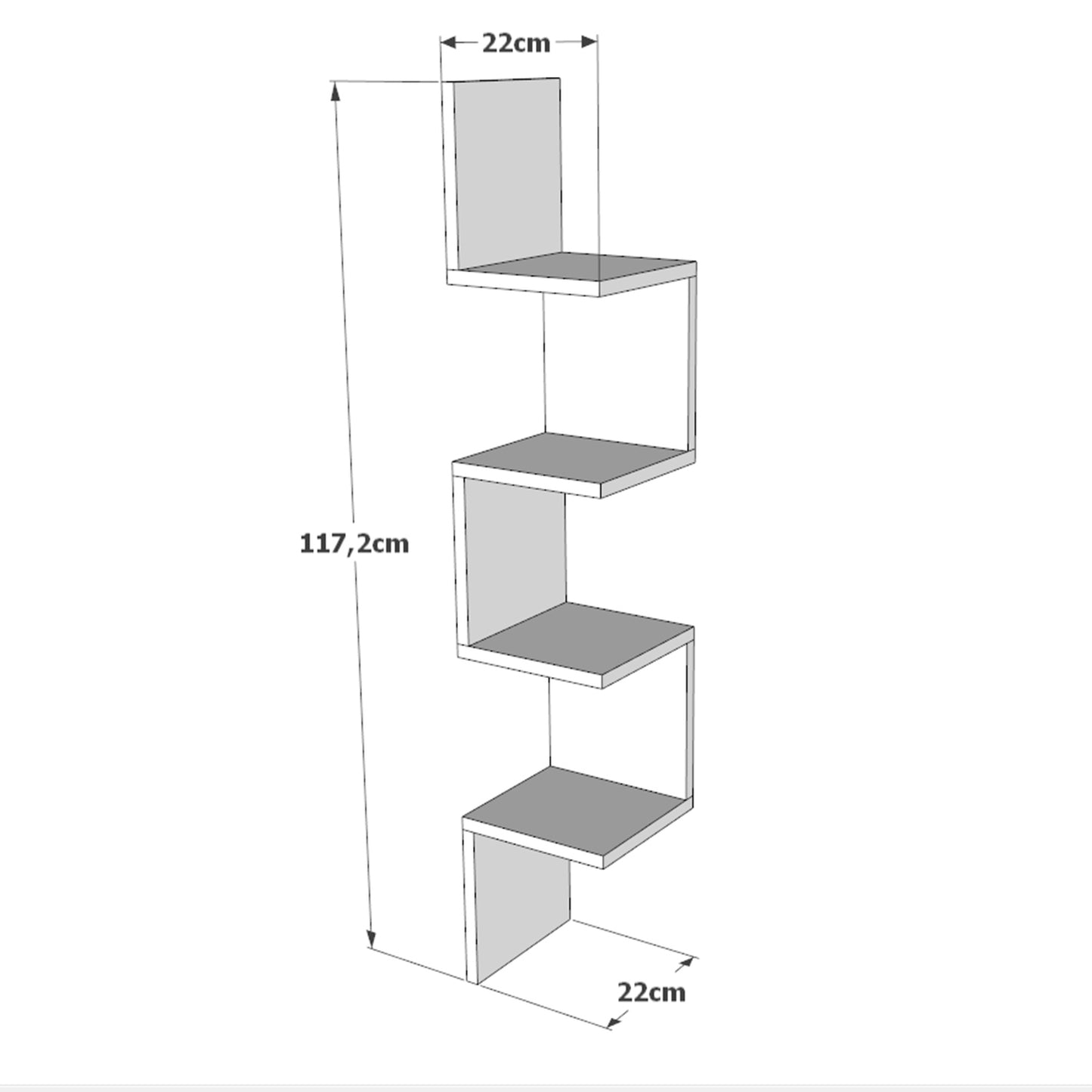 ArteLibre Wall Shelf DULWICH Pine Chipboard 22x22x117.2cm