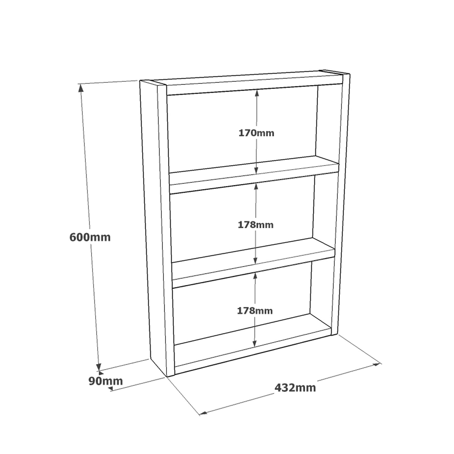 ArteLibre Wall Shelf EARLS White With Marble Effect Chipboard 43.2x9x60cm