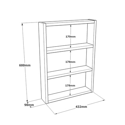 ArteLibre Wall Shelf EARLS White With Marble Effect Chipboard 43.2x9x60cm