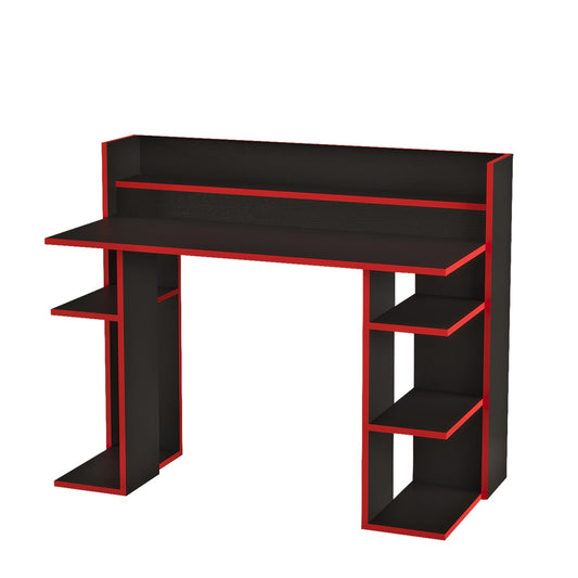 Γραφείο ArteLibre FIFE Μαύρο/Κόκκινο Μοριοσανίδα/Μελαμίνη 124x58x98cm - Hippiehome.gr