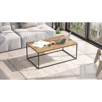 Τραπεζάκι Σαλονιού ArteLibre RENFREW Πεύκο/Ανθρακί Μοριοσανίδα/Μέταλλο 100x60x40cm - Hippiehome.gr